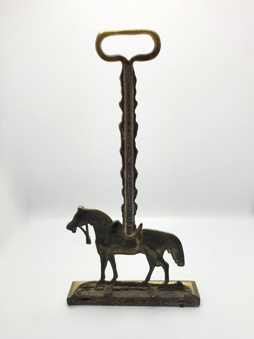 Gorgeous Victorian Equestrian Brass Doorstop - circa 1880