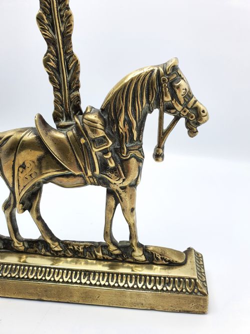 Gorgeous Victorian Equestrian Brass Doorstop - circa 1880