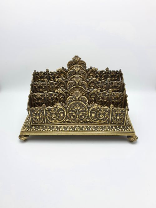Grand Victorian Brass Letter/Document Rack - circa 1880