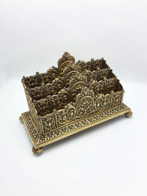 Grand Victorian Brass Letter/Document Rack - circa 1880