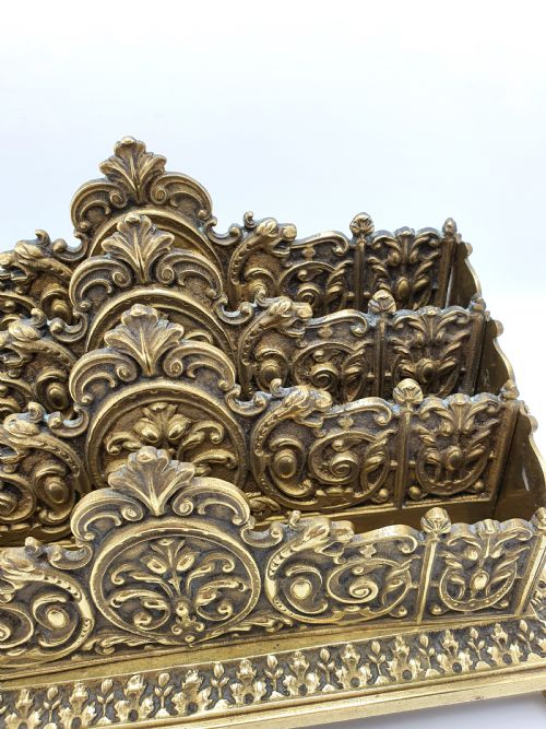 Grand Victorian Brass Letter/Document Rack - circa 1880