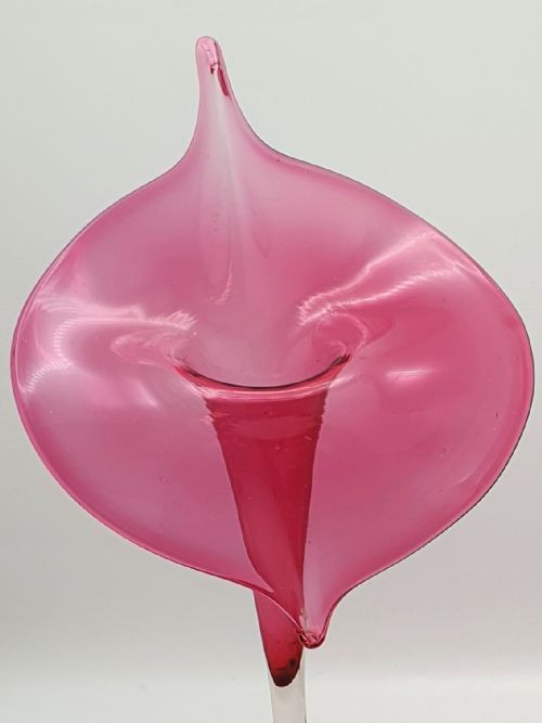 Gorgeous Pair of Jack-in-the-pulpit Cranberry Glass Vases - circa 1880