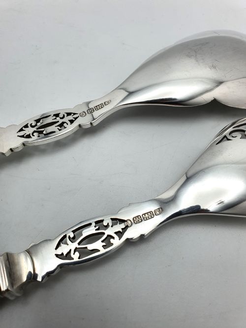 Fabulous Pair of Antique Oak Handled Salad Servers - circa 1880