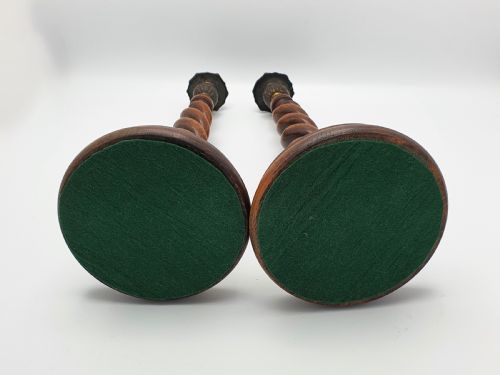 Lovely Pair of Oak Open Barley Twist Candlesticks - circa 1920