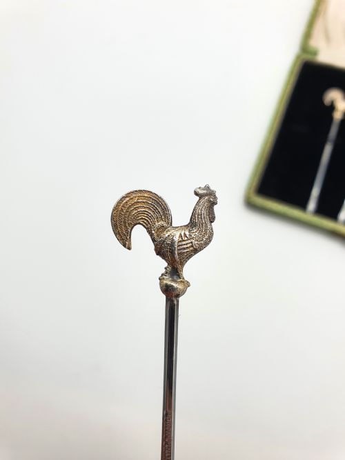 Nice Boxed Set of 6 Sterling Silver Cocktail Sticks - circa 1930