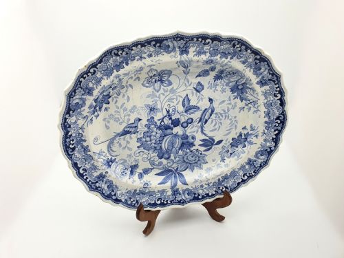 Good Victorian Blue and White China Platter - circa 1860