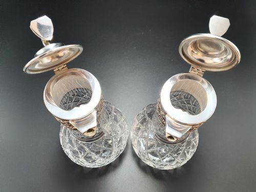 Magnificent Pair of Cut-Glass Claret Jugs - circa 1930