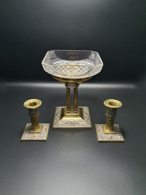 Fabulous Austrian Centrepiece and Matching Candlesticks - circa 1900