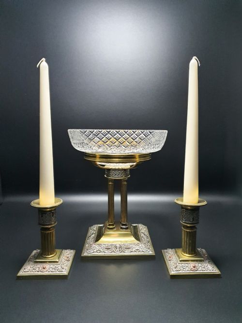 Fabulous Austrian Centrepiece and Matching Candlesticks - circa 1900