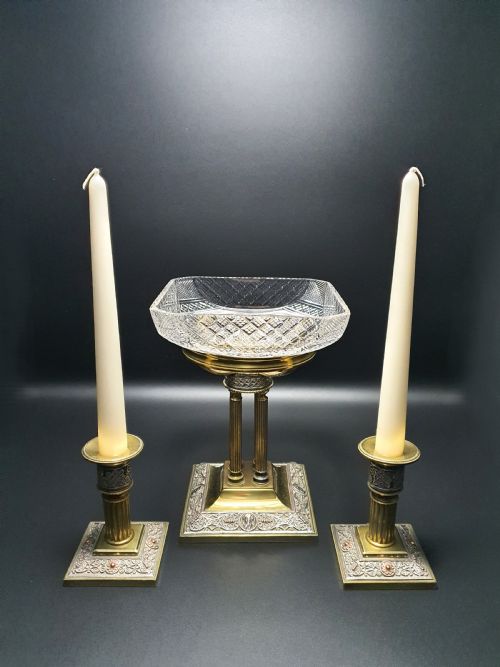 Fabulous Austrian Centrepiece and Matching Candlesticks - circa 1900