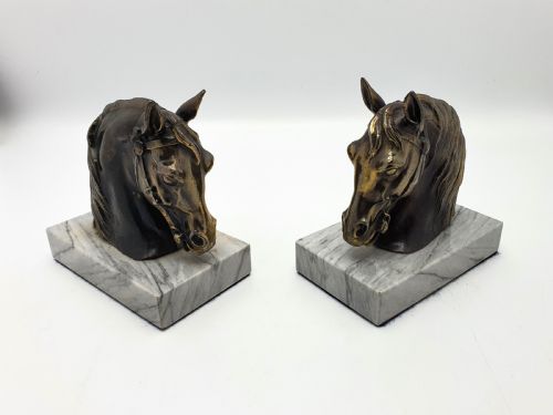 Lovely Pair of French Art Deco Horse Bookends - circa 1930