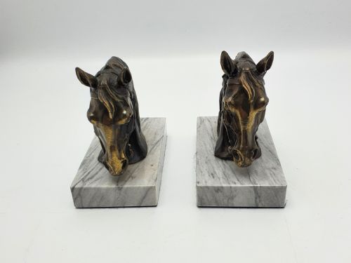Lovely Pair of French Art Deco Horse Bookends - circa 1930
