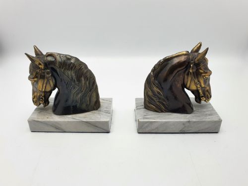 Lovely Pair of French Art Deco Horse Bookends - circa 1930
