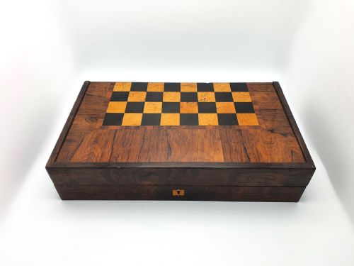 Victorian Chess and Backgammon Games Box - circa 1850