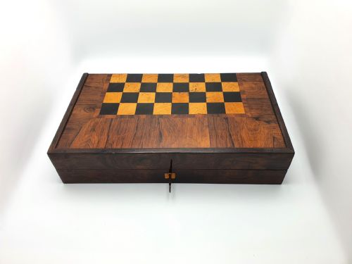 Victorian Chess and Backgammon Games Box - circa 1850
