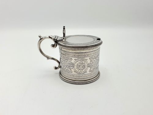 Beautiful Victorian Silver Mustard Pot - Sheffield 1875