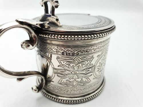 Beautiful Victorian Silver Mustard Pot - Sheffield 1875