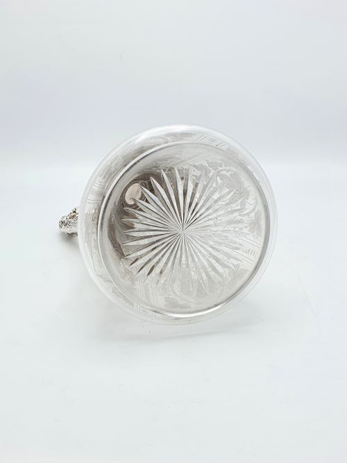 Splendid Victorian Cut Glass and Silver-Plated Claret Jug - circa 1880