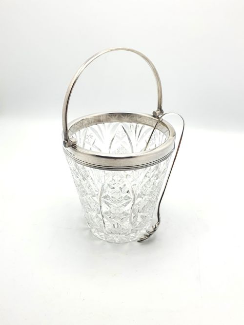 Art Deco Mappin & Webb Cut Glass Ice Bucket - circa 1930
