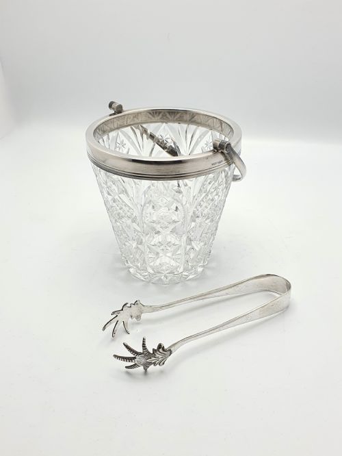 Art Deco Mappin & Webb Cut Glass Ice Bucket - circa 1930