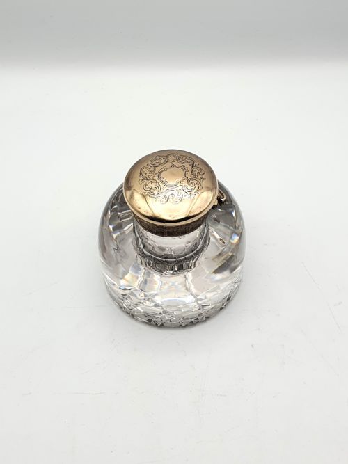 Nice Large Victorian Cut Glass Ink Pot - circa 1880