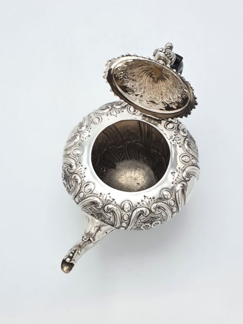 Fabulous Victorian Embossed Three-Piece Silver-Plated Tea Set - 1888