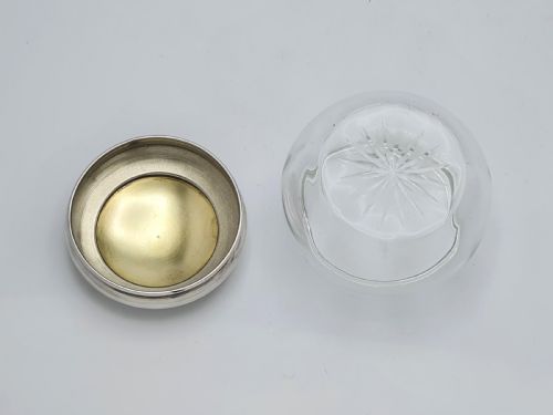 Lovely Silver and Guilloche Enamel Topped Glass Jar - 1923